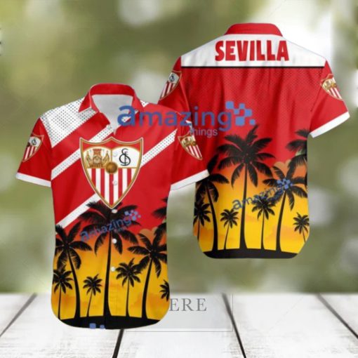 Sevilla FC Logo Button Down Hawaiian Shirt Hip Summer Trend