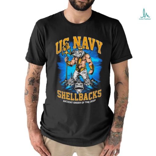 Shellback Us Navy Ancient Order Of The Deep Poseidon And Battle Ship T shirt