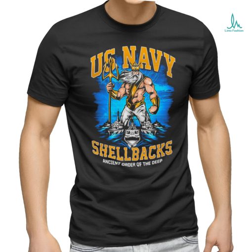 Shellback Us Navy Ancient Order Of The Deep Poseidon And Battle Ship T shirt