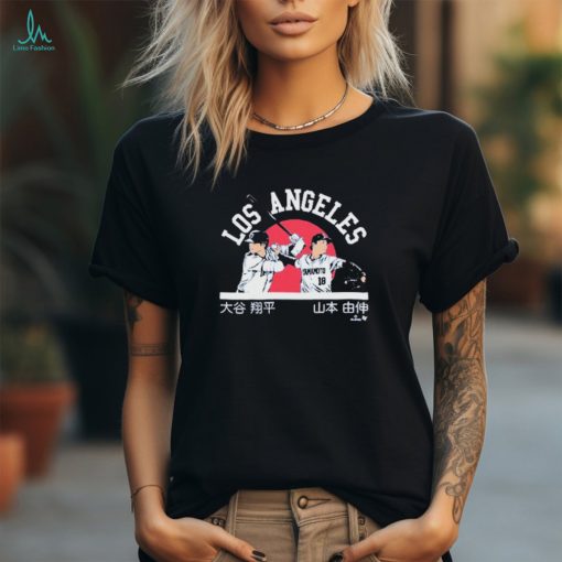 Shohei Ohtani And Yoshinobu Yamamoto Kanji Flag t shirt
