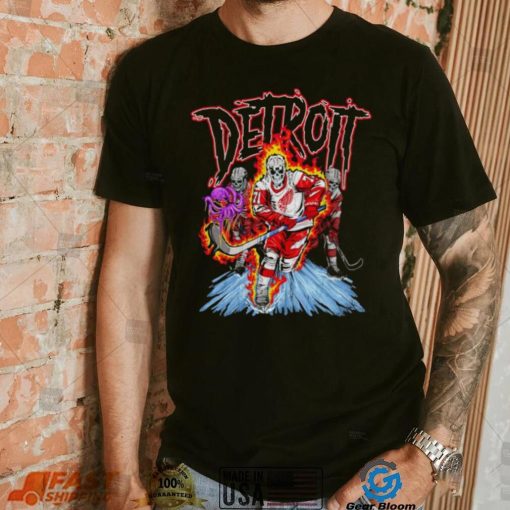 Skeleton Detroit hockey shirt