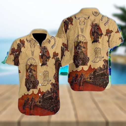 Skull Cowboy All Over Printed Hawaiian Shirt Best Gift