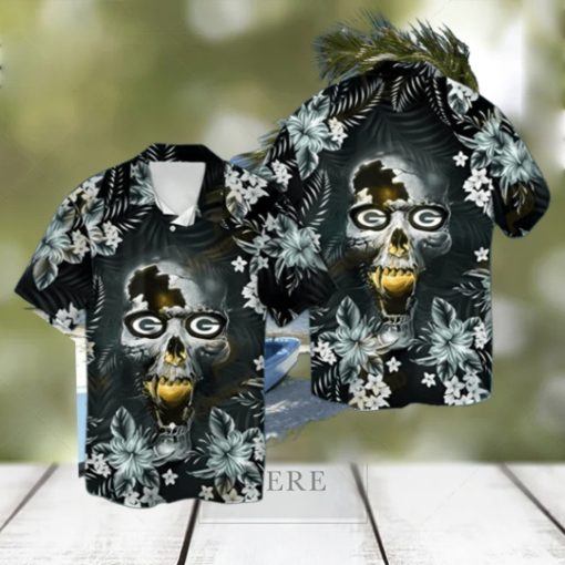 Skull Green Bay Packers Hawaiian Shirt