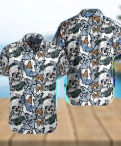 Skulls And Butterflies Hawaiian Shirt Best Gift