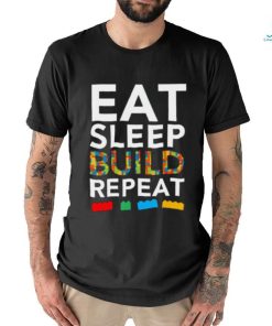 Sleep Eat Build Repeat Building Blocks Bricks Master Builder T shirt