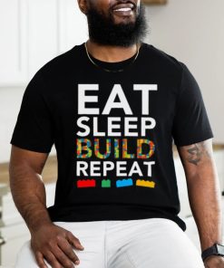 Sleep Eat Build Repeat Building Blocks Bricks Master Builder T shirt