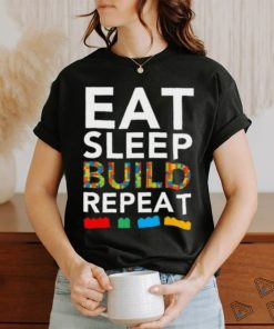 Sleep Eat Build Repeat Building Blocks Bricks Master Builder T shirt