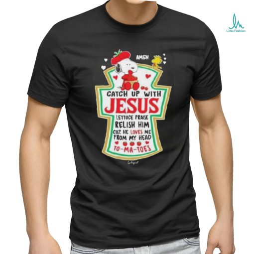 Snoopy Amen Catch Up With Jesus Shirt