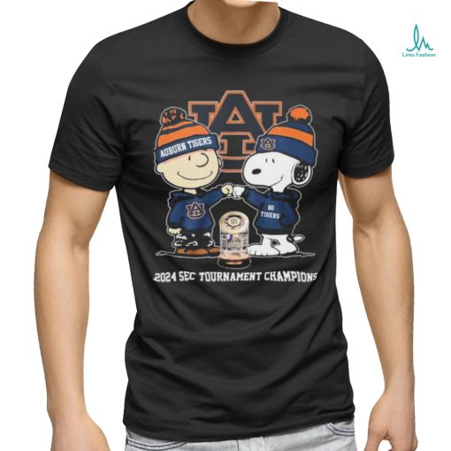 Snoopy And Charlie Brown Auburn Tigers 2024 SEC Men’s Basketball Tournament Champions Shirt