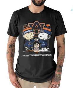 Snoopy And Charlie Brown Auburn Tigers 2024 SEC Men’s Basketball Tournament Champions Shirt