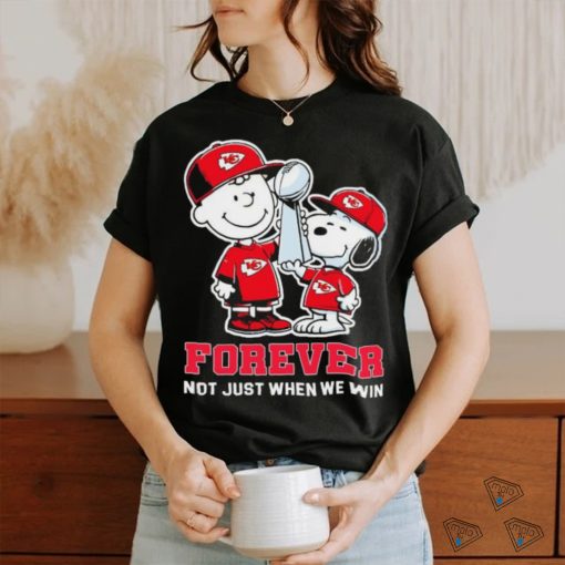 Snoopy And Charlie Brown Kansas City Chiefs Super Bowl Forever Not Just When We Win Shirt