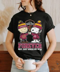 Snoopy Fist Bump Charlie Brown Cleveland Cavaliers Forever Not Just When We Win Shirt