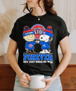 Snoopy Fist Bump Charlie Brown Detroit Pistons Forever Not Just When We Win Shirt