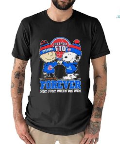 Snoopy Fist Bump Charlie Brown Detroit Pistons Forever Not Just When We Win Shirt