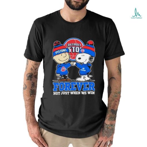 Snoopy Fist Bump Charlie Brown Detroit Pistons Forever Not Just When We Win Shirt