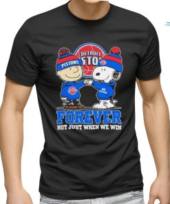 Snoopy Fist Bump Charlie Brown Detroit Pistons Forever Not Just When We Win Shirt