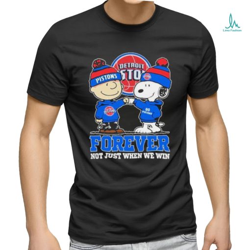 Snoopy Fist Bump Charlie Brown Detroit Pistons Forever Not Just When We Win Shirt