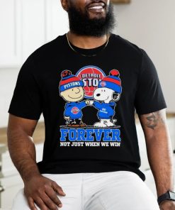 Snoopy Fist Bump Charlie Brown Detroit Pistons Forever Not Just When We Win Shirt