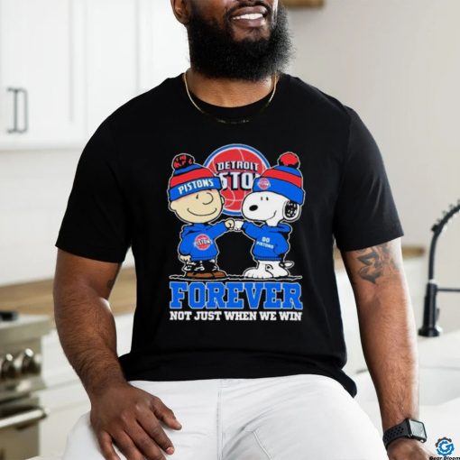 Snoopy Fist Bump Charlie Brown Detroit Pistons Forever Not Just When We Win Shirt