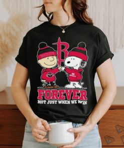 Snoopy Fist Bump Charlie Brown Houston Rockets Forever Not Just When We Win Shirt