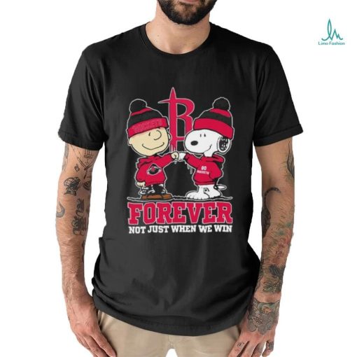 Snoopy Fist Bump Charlie Brown Houston Rockets Forever Not Just When We Win Shirt