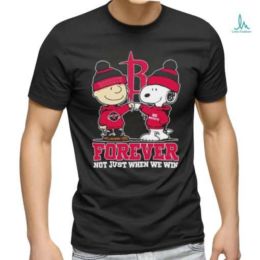 Snoopy Fist Bump Charlie Brown Houston Rockets Forever Not Just When We Win Shirt