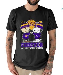Snoopy Fist Bump Charlie Brown Los Angeles Lakers Forever Not Just When We Win Shirt