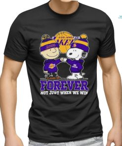 Snoopy Fist Bump Charlie Brown Los Angeles Lakers Forever Not Just When We Win Shirt