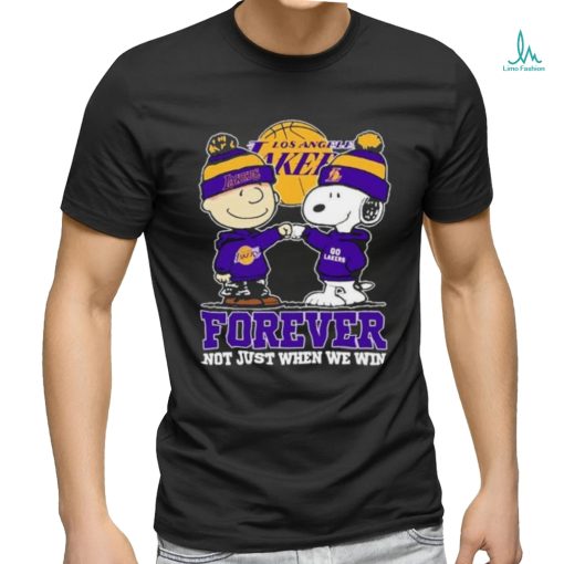 Snoopy Fist Bump Charlie Brown Los Angeles Lakers Forever Not Just When We Win Shirt
