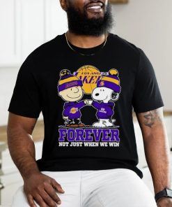 Snoopy Fist Bump Charlie Brown Los Angeles Lakers Forever Not Just When We Win Shirt