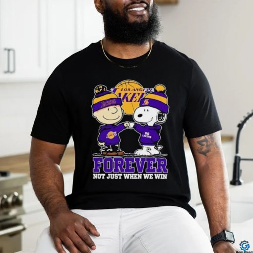 Snoopy Fist Bump Charlie Brown Los Angeles Lakers Forever Not Just When We Win Shirt