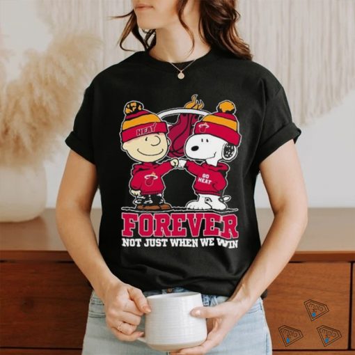 Snoopy Fist Bump Charlie Brown Miami Heat Forever Not Just When We Win Shirt