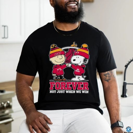 Snoopy Fist Bump Charlie Brown Miami Heat Forever Not Just When We Win Shirt