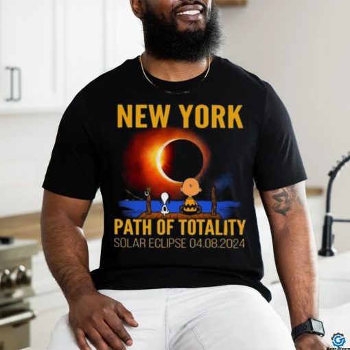 Snoopy and Charlie New York Path of Totality Solar Eclipse April 8 2024 T Shirt