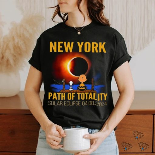 Snoopy and Charlie New York Path of Totality Solar Eclipse April 8 2024 T Shirt