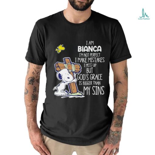 Snoopy and Woodstock I am bianca I’m not perfect I make mistakes I mess up shirt