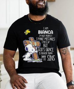 Snoopy and Woodstock I am bianca I’m not perfect I make mistakes I mess up shirt