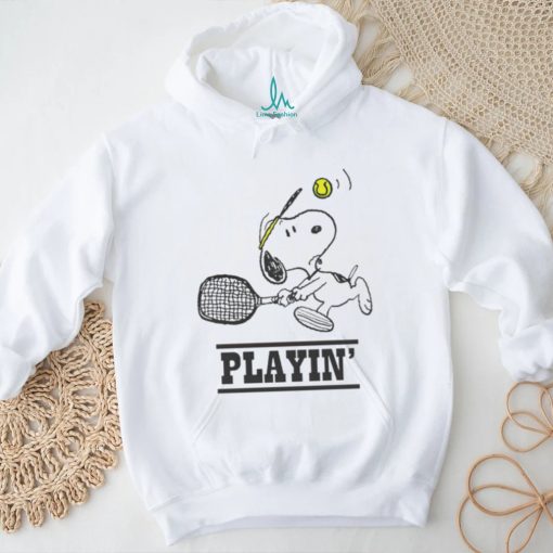 Snoopy playing tennis shirt