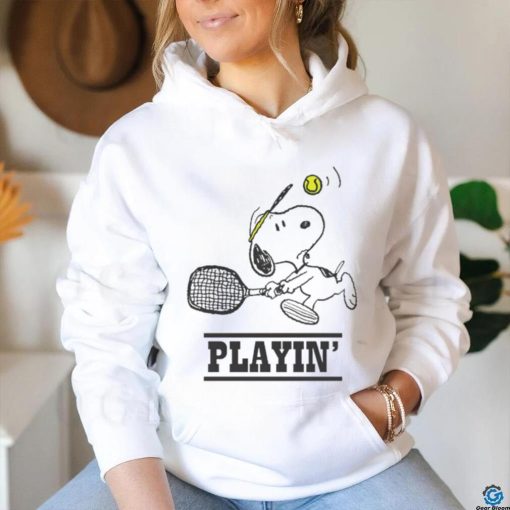 Snoopy playing tennis shirt