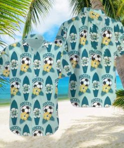 Soccer Surfing Summer Hibiscus Hawaiian Shirt