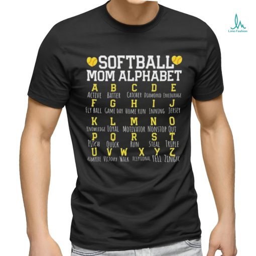 Softball Mom Alphabet Sporty Family Shirt