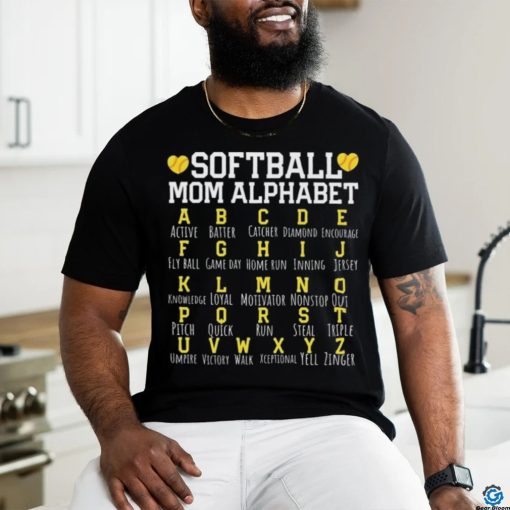 Softball Mom Alphabet Sporty Family Shirt