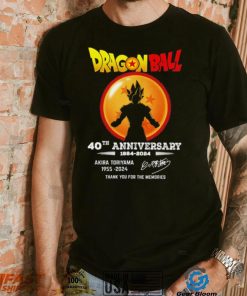 Son Goku Dragon Ball 40th anniversary 1984 2024 Akira Toriyama 1955 2024 signature thank you for the memories shirt