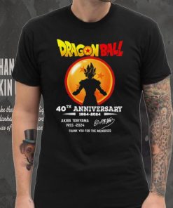 Son Goku Dragon Ball 40th anniversary 1984 2024 Akira Toriyama 1955 2024 signature thank you for the memories shirt