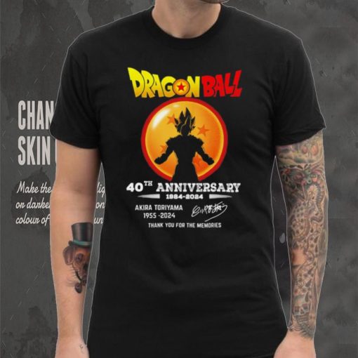 Son Goku Dragon Ball 40th anniversary 1984 2024 Akira Toriyama 1955 2024 signature thank you for the memories shirt