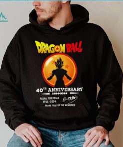 Son Goku Dragon Ball 40th anniversary 1984 2024 Akira Toriyama 1955 2024 signature thank you for the memories shirt