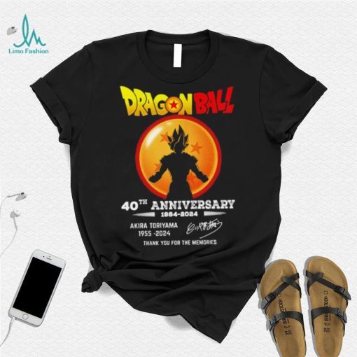 Son Goku Dragon Ball 40th anniversary 1984 2024 Akira Toriyama 1955 2024 signature thank you for the memories shirt