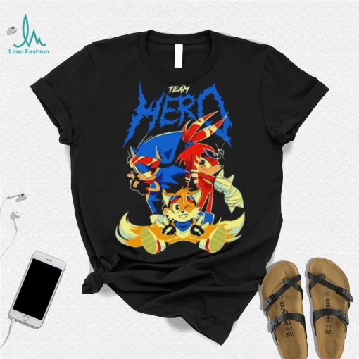 Sonic the Hedgehog cartoon team hero characters shirt