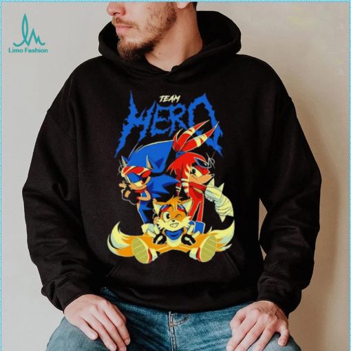 Sonic the Hedgehog cartoon team hero characters shirt