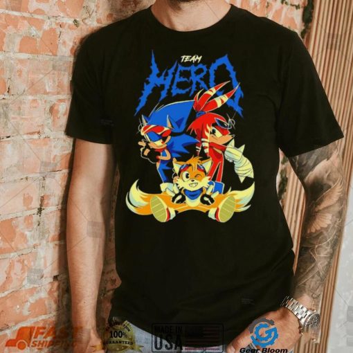 Sonic the Hedgehog cartoon team hero characters shirt